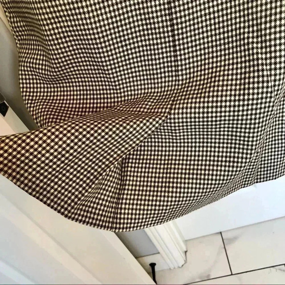 𝅺Vintage MCM 100% wool brown houndstooth pencil skirt S - Picture 6 of 13